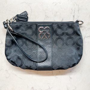 Coach Black Signature Wristlet